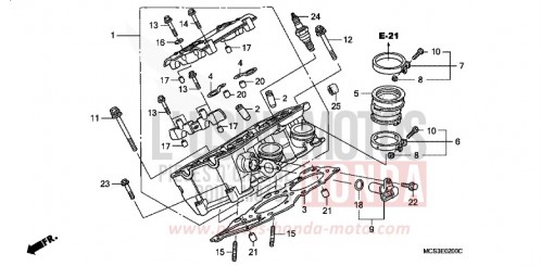 CULASSE CYLINDRE DROITE ST1300A6 de 2006